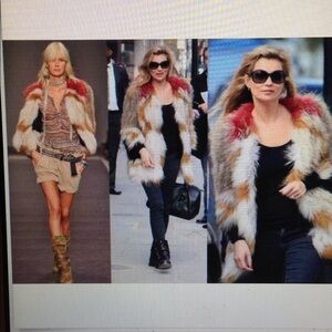 Isabel Marant Multicolor Raccoon Fur Jacket - Kate Moss Era (Excellent Condition